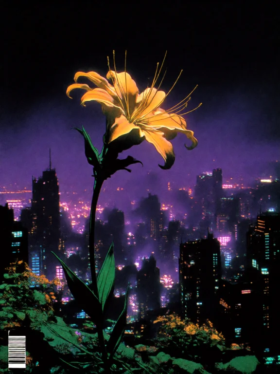 A Digital Artwork Depicting A Surreal, Night-time Cityscape...