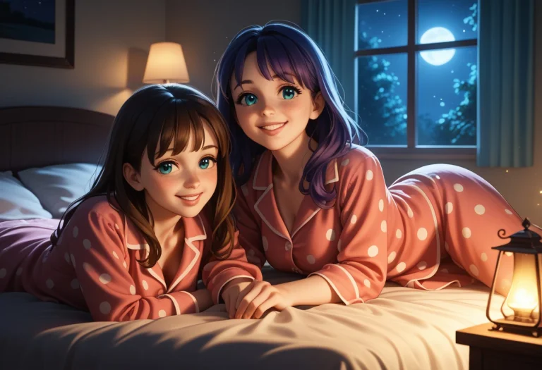 Score9, Score8up, 3 Adult Girls, 24 Years Old, Messy Bedroom...