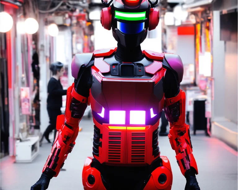 Textless, Photo Of A Cybernetic Samurai In Neo-edo-tokyopunk...