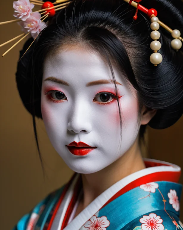 A Geisha Girl, Close Portrait Loramakeupv10.0