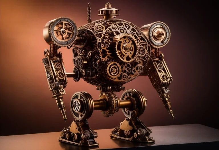 Subject A Single Transformer Robot, Steampunk Aesthetic, Int...