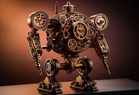 Subject A Single Transformer Robot, Steampunk Aesthetic, Int... — SDXL AI Prompt: Subject: A single Transformer robot, steampunk aesthetic, intricate brass gears,...