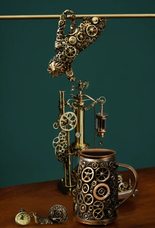 Macro Studio Photograph Of A Real Handmade Brass And Copper...