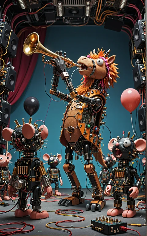 Transistors, A Speaker With Many Screws On It, Comic Style,...
