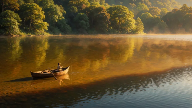 A Serene And Nostalgic Scene Rendered In An Elevated Fantasy...