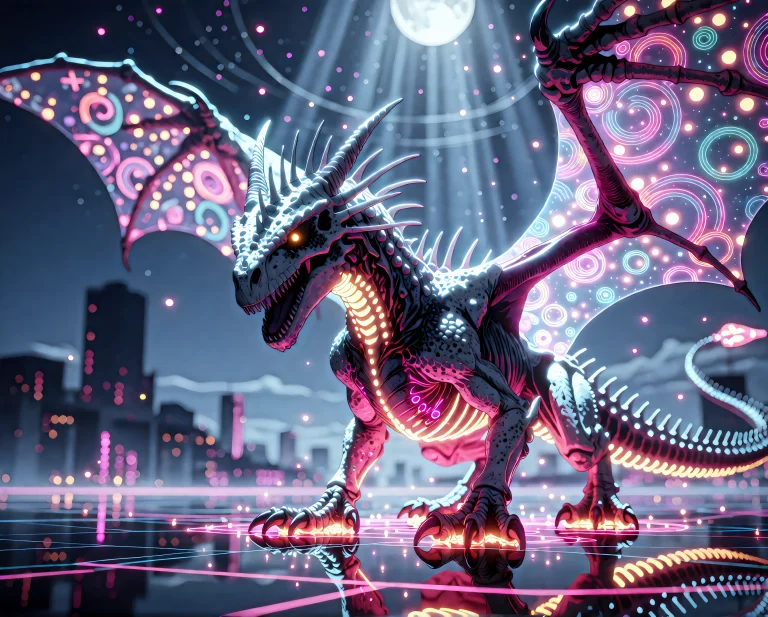 Neonillustration Style, Anime, Cyberpunk, A Phosphorescent G...