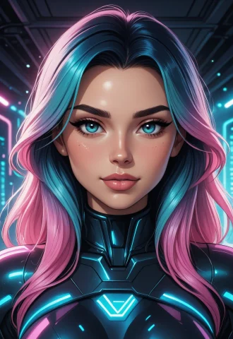 Woman Face Closeup, Colored Tips, Natural Look, Maximal Deta... — Stable Diffusion AI Prompt: woman face closeup, colored tips, natural look, Maximal detail, Masterpiece, ill...