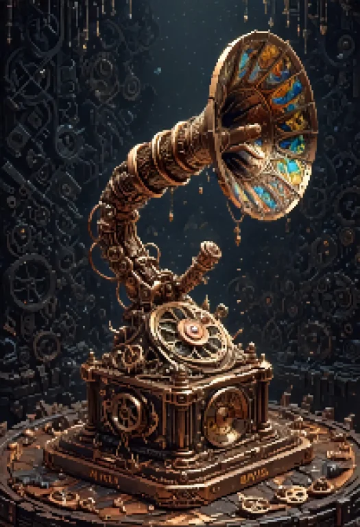 High-resolution Photograph Of An Antique Tabletop Gramophone...