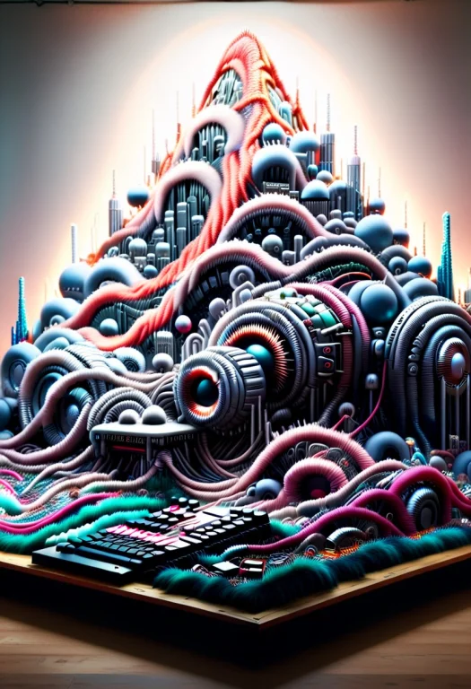 A Massive, Epic Mountain Of Electronic Waste In A Cyberpunk...