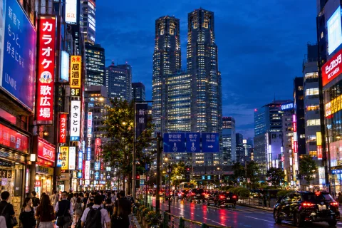 A Vibrant, Bustling View Of The Shinjuku District In Tokyo,... — Stable Diffusion AI Prompt: A vibrant, bustling view of the Shinjuku district in Tokyo, Japan, captured on a...