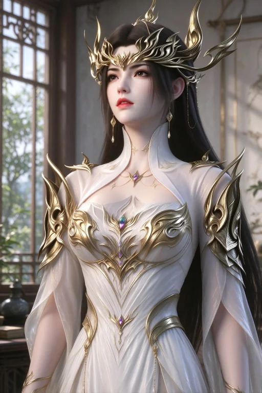8kcg Meidusha,1girl,black Hair,long Hair,pointy Ears,earring...