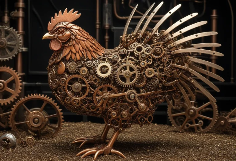 Gearstyle, A Completely Mechanical Chicken Constructed From...