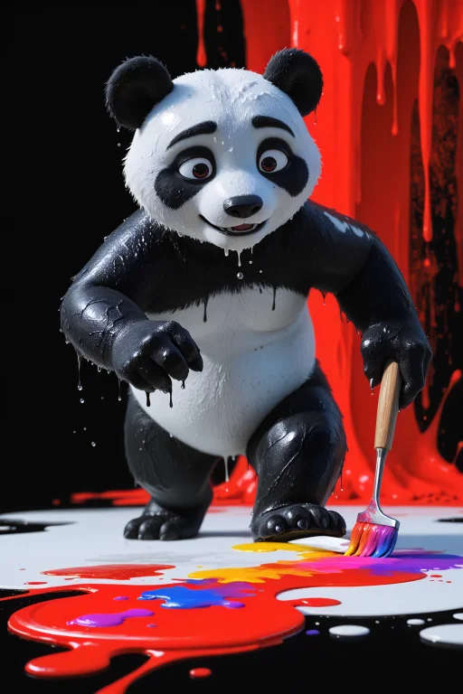 Digital Painting, Fresh Paint, Wet Paint, Black Color, White...