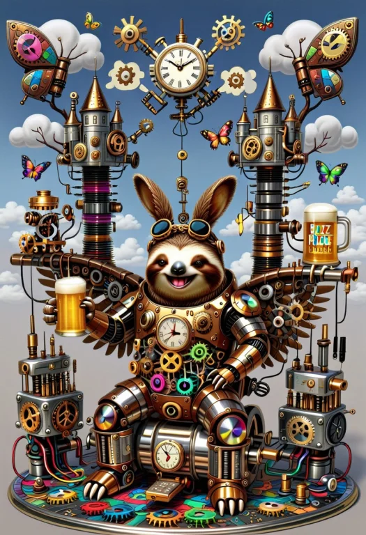 A Warrior Made Of Distinctive Transistors Steampunk Metallic...