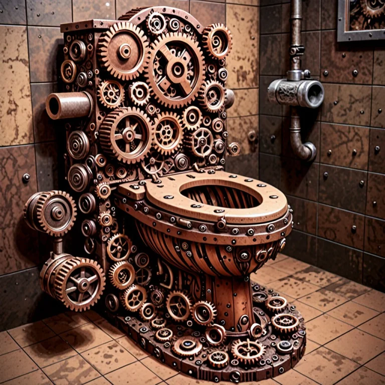 Toilet Made From Gears