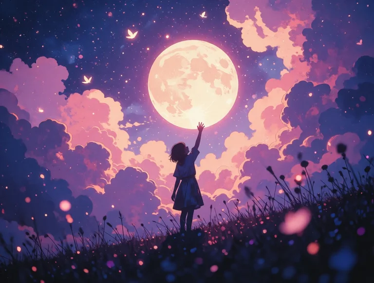 Dreamy Fantasy Illustration, Wide 169 Scene Silhouette Of A...