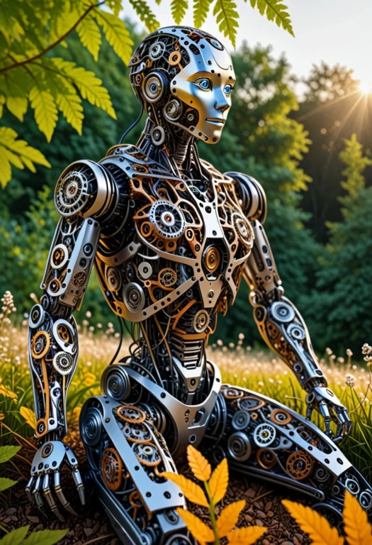 Masterpiece, Best Quality1.3, 1robot, A Humanoid Robot Made...