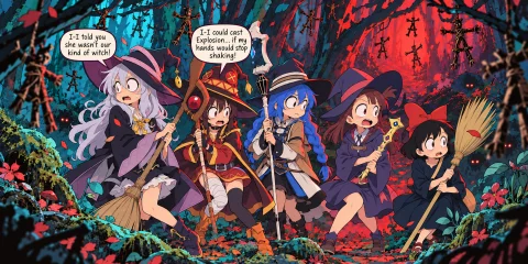 Create A Wide, High-resolution 2d Storybook Illustration In... — Stable Diffusion AI Prompt: Create a wide, high-resolution **2D storybook illustration in a style inspired b...