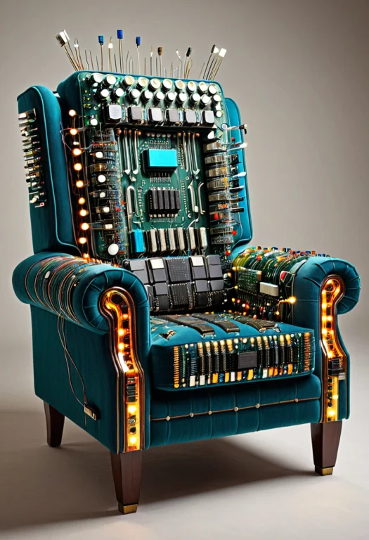 Transistors, Photorealistic, A Cozy Living-room Armchair Ent...