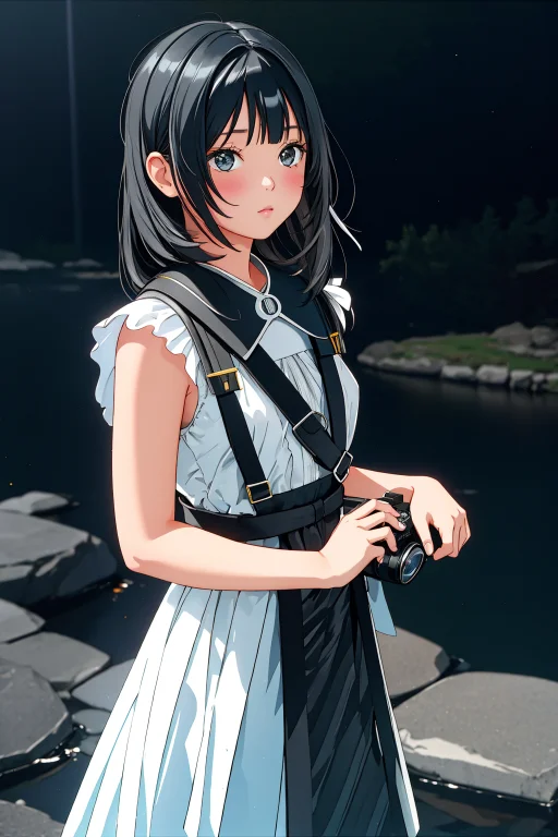 1girl, Lorakamiokachirol0.8, Photograph, Moonlight, Direct L...