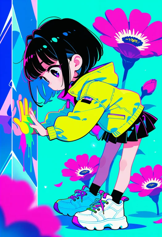 Masterpiece, A Chibi Girl With Large, Shimmering Eyes, Weari...