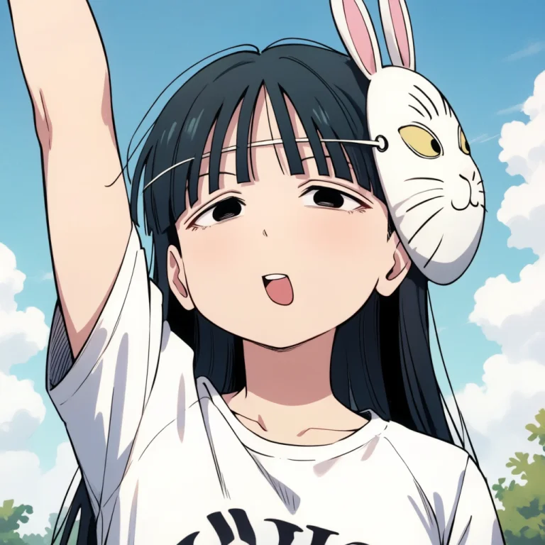 Yttatsuhime, 1girl, Solo, Bangs, Blunt Bangs, Black Hair, Bl...