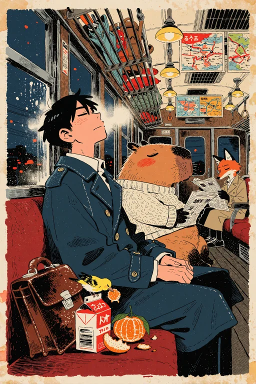 A Cinematic And Evocative Vintage Japanese Gekiga Manga Illu...
