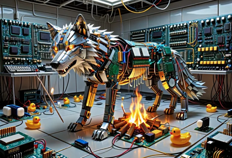 Transistors Style Quadrupedal Wolf, Realistic Four-legged Wo...