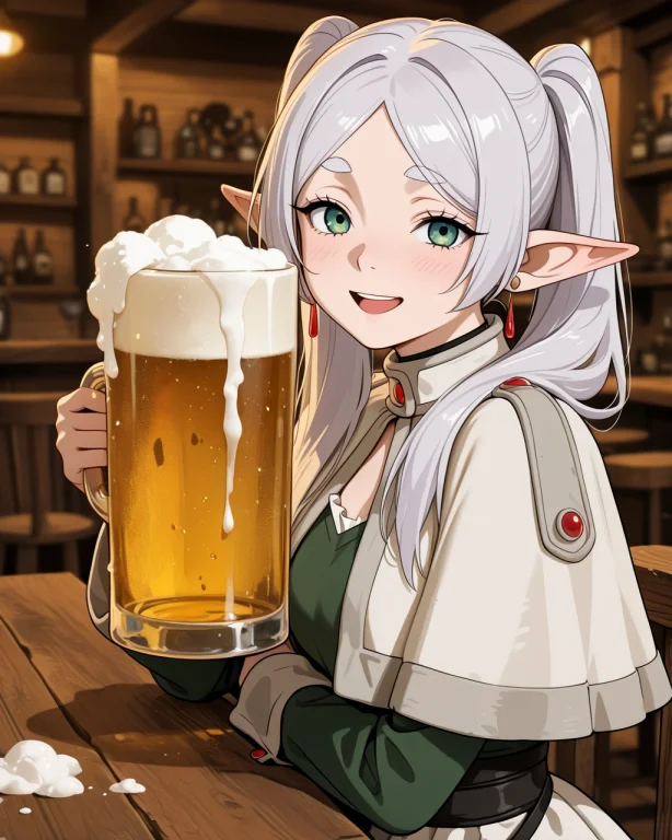 Masterpiece, Best Quality, 1girl, Frieren Inside A Irish Pub...