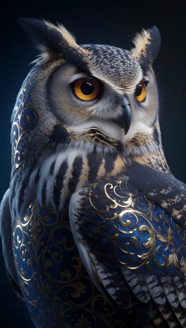 A Close-up Photorealistic Portrait Of An Owl In Profile, Fac... — Stable Diffusion AI Prompt: A close-up photorealistic portrait of an owl in profile, facing right, with its...