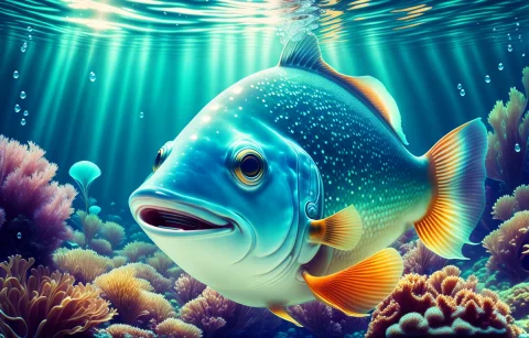 Underwater Helmet, Fish Smile Happy, Beautiful Sky, Far Away... — Stable Diffusion AI Prompt: underwater helmet, fish smile happy, beautiful sky, far away, underwater world,...