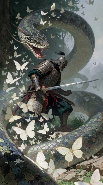 A Heavily Armored Medieval Warrior Standing On A Rocky Battl...
