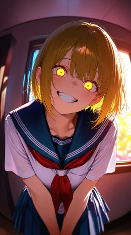 , 1girl, Masterpiece, Glowing Eyes, Yellow Eyes, Crazy Eyes,... — Stable Diffusion AI Prompt: , 1girl, masterpiece, glowing eyes, yellow eyes, crazy eyes, blonde hair, crazy...