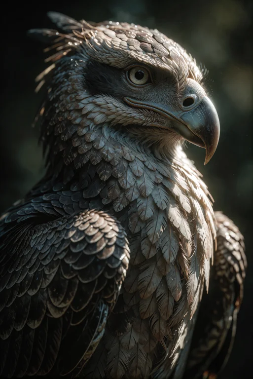 A Regal Avian Sovereign Stands Motionless Yet Commanding, It...