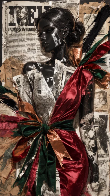 An Avant-garde Mixed-media Collage Art Composition Capturing...