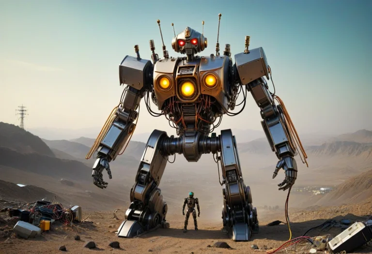 Giant Robot,transistors, High Quality, Masterpiece, Wires, G...