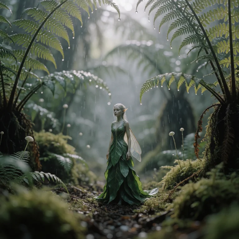 Low-angle Macro Shot, Central Composition, A Slender Feminin...