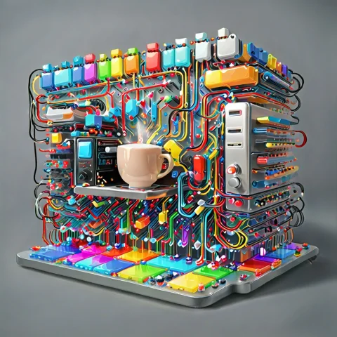 A Kitchen With Cabinets Of Complex, Packed Network Of Wires... — SDXL AI Prompt: a kitchen with cabinets of complex, packed network of wires and pathways. Shiny,...