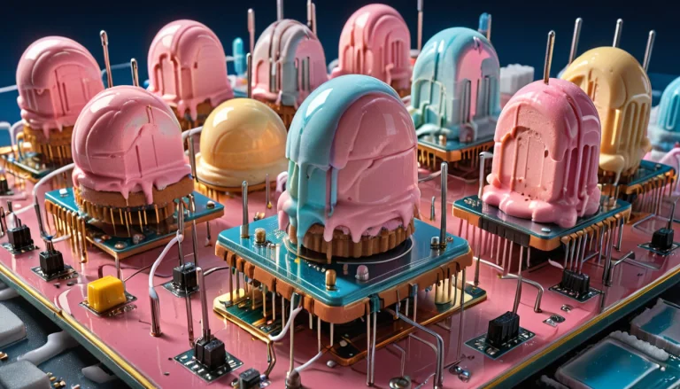 A Hyperdetailed Macro Shot Of Futuristic Electronic Transist...