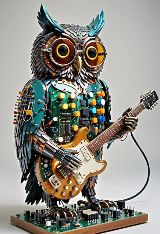 Transistors, Statue Of A Owl, Sunglasses, Playing Electric G...