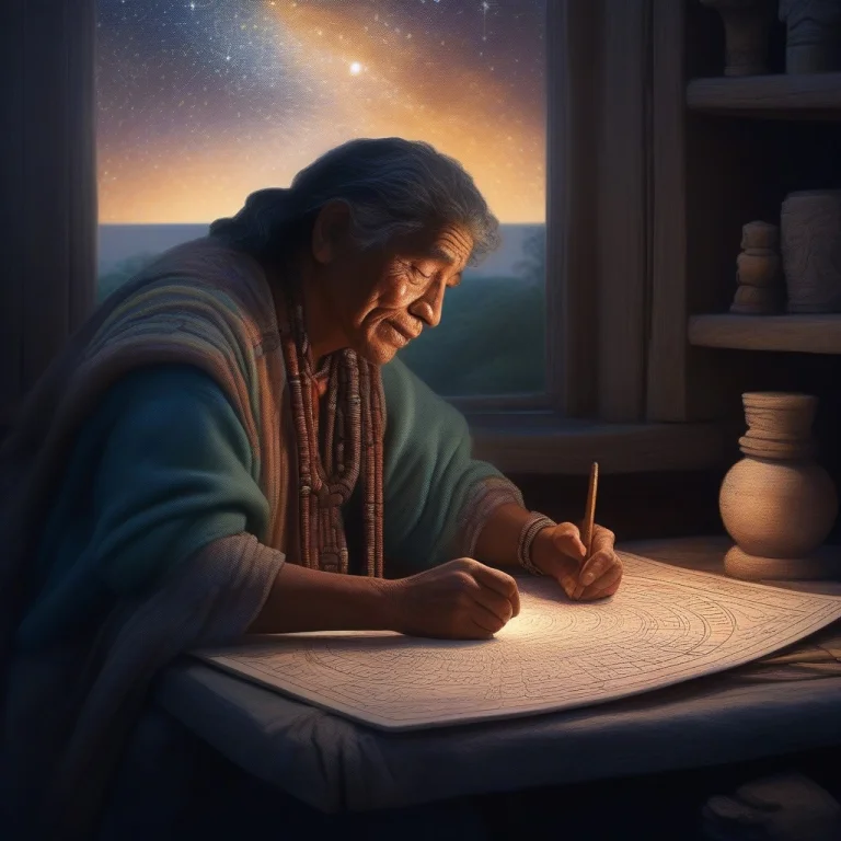 Best Quality, Highly Detailed, A Mayan Astronomer Charting T...