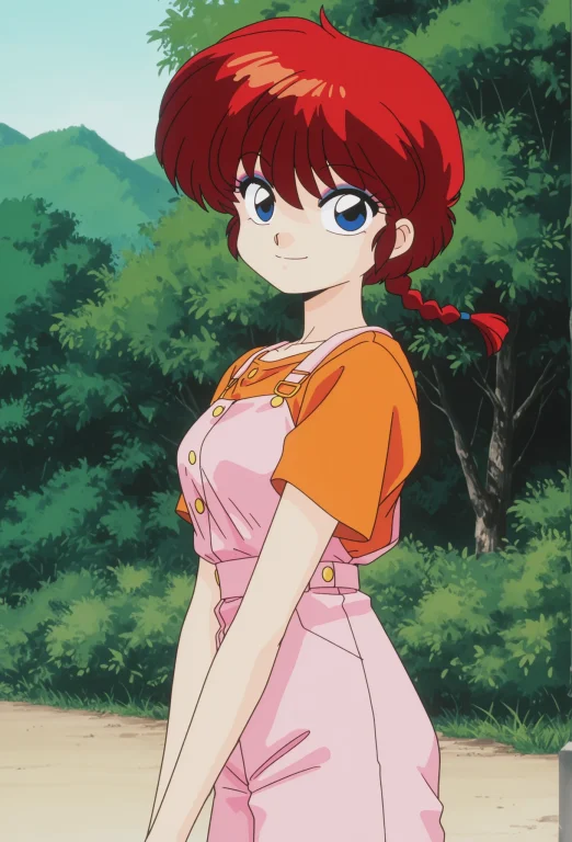 Rankosaotome, 1girl, Solo, Red Hair, Short Hair, Single Brai...