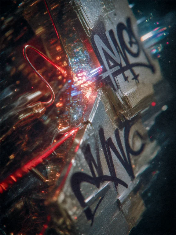 Hyper-futuristic Postmodern Abstract Sculpture Photographed...