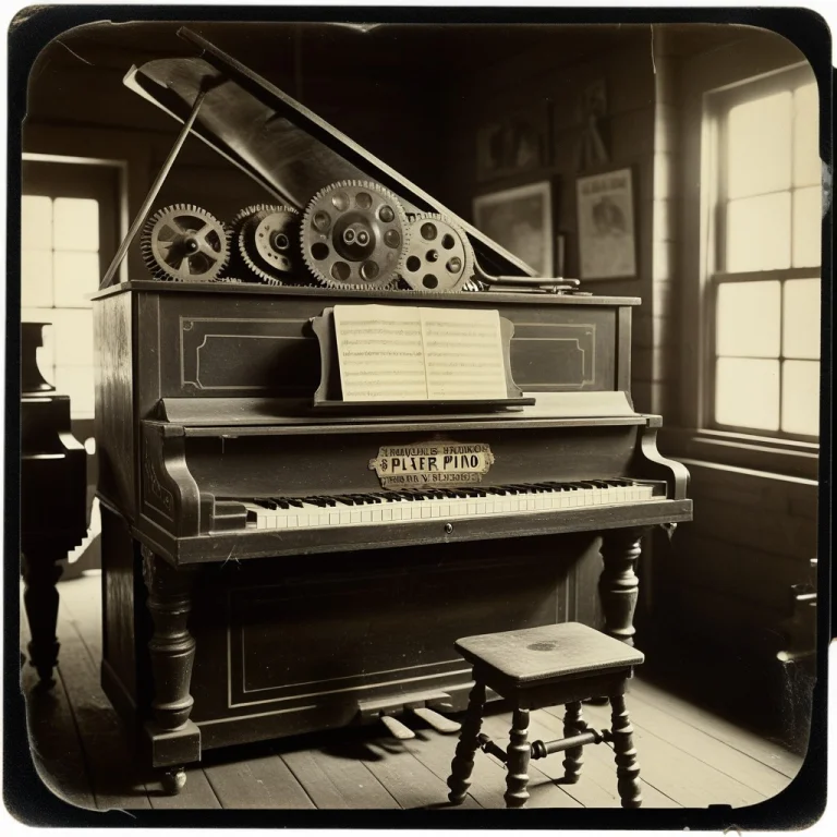 Player Piano In A Saloon, Tintype. Heavy Gear Use In Evidenc...