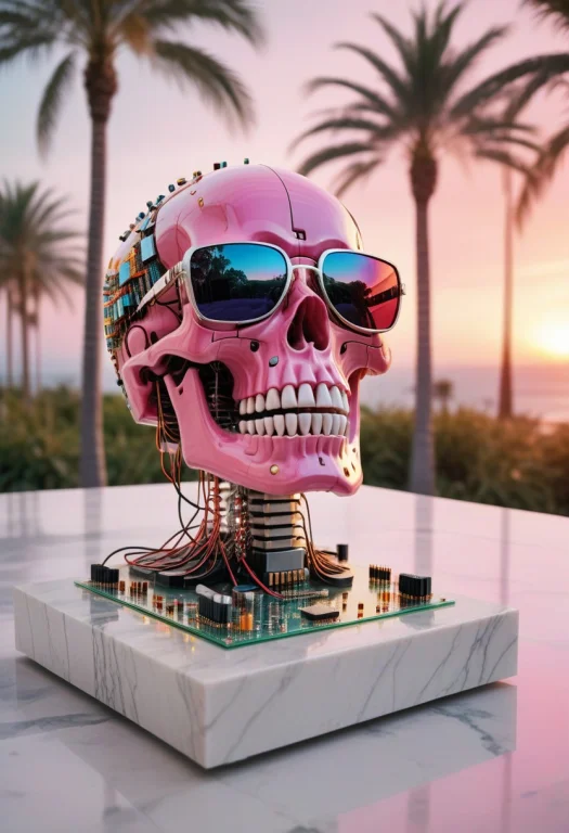8k, Raw Digital Photo, Tilt Shift Photography, A Skull Made...