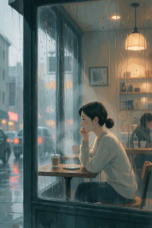 Strangedaal. A Melancholic Scene Viewed Through A Rain-strea...