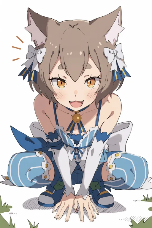 1boy, Femboy, Solo, Felix Argyle, Short Hair, Bangs, Brown H...