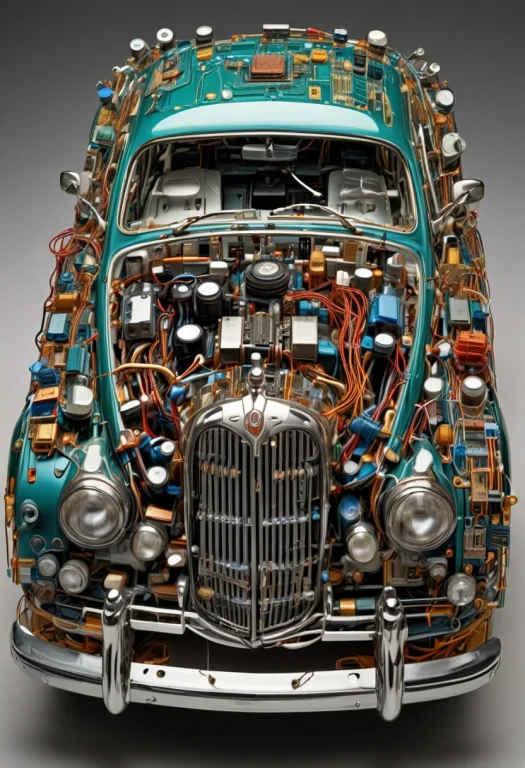 Transistors ., Create A Vibrant And Intricate Scene Featurin...