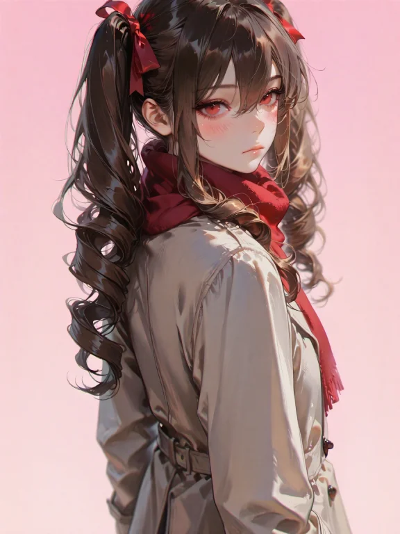 1girl, Solo, Red Eyes, Looking At Viewer, Scarf, Twintails,...