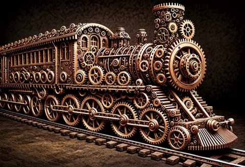 Train Made From Gears — SDXL AI Prompt: train made from gears